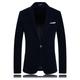 Men's Casual Blazer Jacket Blazer Plus Size Regular Standard Fit Solid Colored Single Breasted One-button Black Burgundy Navy Blue Blue 2024