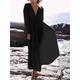 Women's White Dress Casual Dress Swing Dress Long Dress Maxi Dress Lace Patchwork Vacation Beach Streetwear Maxi V Neck 3/4 Length Sleeve Black White Color