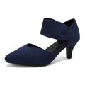 Women's Pumps Sandals Sexy Boots Party Daily Cuban Heel Pointed Toe Elegant Vintage Suede Loafer Black Light Red Dark Blue