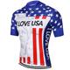 Men's Cycling Jersey I LOVE USA Pattern Short Sleeve Bike Jersey Top with 3 Rear Pockets Quick Dry Lightweight Soft Wicking Grey Sports Clothing Apparel