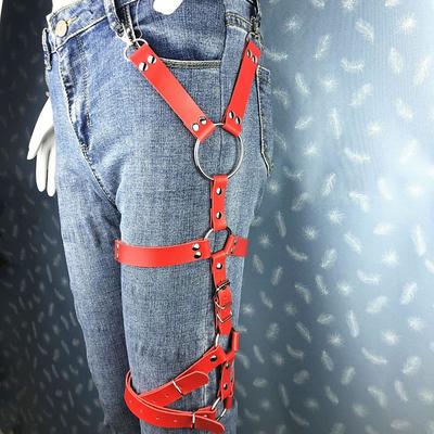 Gothic Single Leg Harness Belt Punk Garter Belt Adjustable Black Rivet Thigh Belt Women's Jeans Accessories