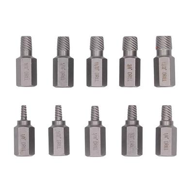 10PCS Screw Extractors Hex Head Multi Spline Broken Screws Bolts Removal Tool Left Spiral DIY Tool Set