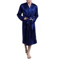 Men's Robe Bathrobe Silk Robe Silk Kimono 1 pcs Plain Stylish Casual Comfort Home Daily Bed Faux Silk Comfort Warm V Neck Long Sleeve Belt Included Fall Winter Black Red