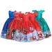 AJZIOJIRO Kids Girls Christmas Performance Dresses 5-14Y Toddler Dance Gown Party Dresses Santa Claus Snowflake Princess Dresses Special Occasion Gown Skirt