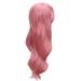1pc Cosplay Wig Long Curly Hair Wig Frizzled Natural Looking Hairpiece for Dancing Party Stage Performance (Pink)
