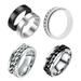 5pcs Anxiety Fidget Rings Titanium Steel Finger Rotate Rings Thumb Ring Set