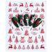Melotizhi Cute Nail Stickers Decals Gel Nail Art Design Kit Nail Sticker Christmas Christmas Santa Snowflake Snowman Christmas Hat Christmas Tree Garland Cabin Backglue Nail Sticker