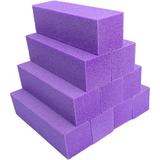 10 Pcs Nail Buffer Block for Acrylic and Natural Nails 4 Sided Sanding Buffers for Gel Nails Fingernail Shine Buffing Filer Set Professional Manicure Polisher Buffer Bulk Medium Grit (Purple)