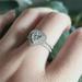 Awdenio Deals 2 Pcs Heart Shape Full Diamond Ring Luxury Diamond Microinlaid Jewelry Engagement Wedding Band Ring
