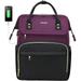 Lovevook Laptop Backpack for Women 17inch Business Computer Bag Teacher Nurse Backpack Purse Larger Waterproof Travel Bag College Backpack(Dark Purple-Black)