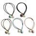 5pcs Pearl Hair Tie Rubber Band Hair Ring Ponytail Holder for Woman Girl Lady (Black Gray Pink Light Blue Light Coffee Each Color Has 1pcs)
