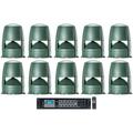 (10) JBL CONTROL 88M 8 Commercial 70v Outdoor Landscape Speakers + Amplifier