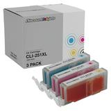 DI Ink Cartridge Replacement for Canon CLI-251XL (Combo Set - 3pk) Compatible with Canon: Pixma MX922 MG5420 MG6320 MX722 iP7220 MG5422 MG7120