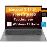 Lenovo IdeaPad 3 Laptop (15.6 FHD Touchscreen Intel Core i3-1115G4 16GB RAM 1TB SSD) Narrow Bezel Webcam 12-Hr Long Battery Life NumPad IST SD Win 11 Home Home & School - Grey