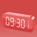 Digital Alarm Clock Radio LED Clock Mirror Display Wireless Bluetooth Speaker Digital Mirror Radio Alarm Clock USB Charging Port (Red)