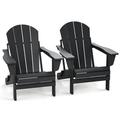 Dovecove Tarangini High-Density Polyethylene Folding Adirondack Chair(set 2）, Wood in Black | Wayfair 39BD1BF552A74861B3CEB37309B24DC1