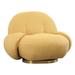 Side Chair - Everly Quinn Vanita Upholstered Swivel Side Chair Polyester in Yellow | 26.5 H x 37.5 W x 34.5 D in | Wayfair