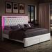 Wrought Studio™ Bed Frame w/ Two Storage Drawers & LED Headboard Acrylic Mirrored | 11 H x 77.9 W x 83.9 D in | Wayfair