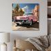 Williston Forge Classic Retro Vintage Pink Car On Canvas Print Canvas, Cotton in White | 36 H x 36 W x 1.5 D in | Wayfair