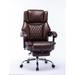 Inbox Zero Marshalle PU Leather Executive Chair Upholstered in Brown | 27 W x 30 D in | Wayfair A8E54629F0BF4EF78FE1040B42BC60A1