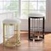 Rhen Backless Bar & Counter Stool - 24" Counter Height, Champagne/Performance Linen Ivory Counter Stool - Frontgate