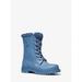 Michael Kors Shoes | Michael Michael Kors Montaigne Faux Shearling-Lined Pvc Rain Boot 9 Denim New | Color: Blue | Size: 9