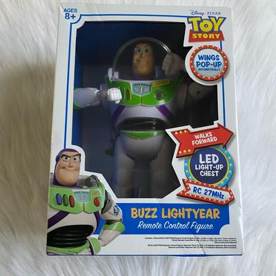 Disney Toys | Disney Pixar Toy Story Buzz Lightyear Remote Control Figure Lights Up | Color: Green/White | Size: Osb