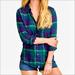 American Eagle Outfitters Tops | American Eagle Ahh-Mazingly Soft Boyfriend Fit Flannel Button Down Shirt | Color: Blue/Green | Size: Xs