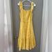 Kate Spade Dresses | Kate Spade Fleurette Toss Smocked Dress Yellow. Floral Print Midi Length Dresss | Color: Blue/Gold | Size: L