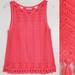 Lilly Pulitzer Tops | Lilly Pulitzer Large Brooklyn Knit Crochet Sleeveless Top Pink Sunray Boat Neck | Color: Orange/Pink | Size: L