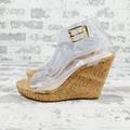 Jessica Simpson Shoes | Jessica Simpson Jacklie Clear Cork Wedges A860 | Color: Brown | Size: 9