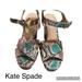 Kate Spade Shoes | Kate Spade Grace Platform Sandals Size 6.5 | Color: Blue/Brown | Size: 6.5