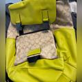 Coach Bags | Lime Green And Tan Coach Backpack | Color: Green/Tan | Size: Os