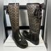 Coach Shoes | Coach Signature Brown Tristee Insulated Snow/Rain Boots, Size 10, Corset Lace-Up | Color: Brown | Size: 10