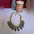 J. Crew Jewelry | J.Crew Ombre Crystal Drop Statement Necklace Multi-Color Light Gold Ox Plated | Color: Gold | Size: Os