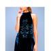Free People Dresses | Free People Velvet Sequin Swing Sleeveless Blue Dress Excellent Used Condition! | Color: Black/Blue | Size: S