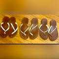 American Eagle Outfitters Shoes | 3 Pair Of American Eagle Outfitters Flip Flops - Sz 9/10 | Color: Brown | Size: 9