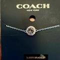 Coach Jewelry | Coach Signature Open Circle Slider Bracelet Silver Authentic New With Tags | Color: Silver | Size: Os