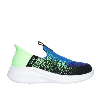 Skechers Boy's Slip-ins: Ultra Flex 3.0 - Brisk-Spec Sneaker | Size 8.0 | Black/Lime | Textile | Machine Washable