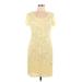 Ronni Nicole Casual Dress - Sheath Scoop Neck Short sleeves: Yellow Solid Dresses - Women's Size 10