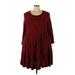 Torrid Casual Dress - Sweater Dress: Burgundy Marled Dresses - Women's Size 4X Plus