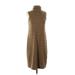 Old Navy Casual Dress - Midi Turtleneck Sleeveless: Brown Print Dresses - Women's Size Small