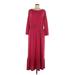 Lularoe Casual Dress - Maxi: Burgundy Solid Dresses - Women's Size Large