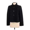 J.Crew Wool Coat: Short Black Print Jackets & Outerwear - Women's Size 8