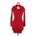 Say What? Cocktail Dress - Sweater Dress: Red Dresses - Women's Size Large