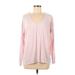 Gibson Look Long Sleeve T-Shirt: Pink Print Tops - Women's Size Medium