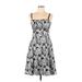 DressBarn Casual Dress - A-Line Square Sleeveless: Black Print Dresses - Women's Size 10