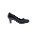 Ros Hommerson Heels: Slip On Chunky Heel Classic Black Print Shoes - Women's Size 7 1/2 - Round Toe