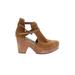 Free People Heels: D'Orsay Platform Boho Chic Brown Solid Shoes - Women's Size 40 - Round Toe