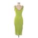 Zara Casual Dress - Party Plunge Sleeveless: Green Print Dresses - Women's Size Medium